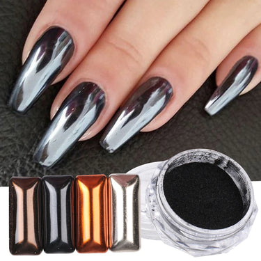 Black Mirror Chrome Nails Powder